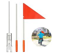 Roysmart Bandiera per Bicicletta, Triangular Flagpole per la Bicicletta, Stendardo Arancione Bandiera della Bicicletta, Adatto per Bicicletta, Scooter da Go-Kart, Set MTB