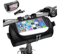 Roysmart Borsa da bicicletta anteriore per manubrio, borsa per manubrio della bicicletta, impermeabile, multifunzionale, con tracolla regolabile, touchscreen, borsa da manubrio per bici e MTB