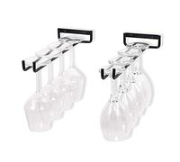 Roysmart Portabicchieri da Vino, 2 Pezzi Portabicchieri Sospeso Porta Bicchieri Da Mensola, Porta Calici Sotto Armadio, Porta Bicchieri Organizer per Casa e Bar