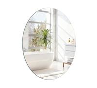 ROYUEXT Specchio da Bagno 40×30 cm, Specchio da Parete Ovale Adesivo, Specchio Decorativo con Immagine HD Senza Cornice per WC degli Ospiti Soggiorno Camera da Letto e Fai da Te