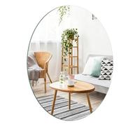 ROYUEXT Specchio da Bagno 50×40 cm, Specchio da Parete Ovale Adesivo, Specchio Decorativo con Immagine HD Senza Cornice per WC degli Ospiti Soggiorno Camera da Letto e Fai da Te