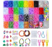 ROYWOO Elastici per bracciale,Elastici premium per kit per la produzione di braccialetti fai da te,Cinturino Bracciale Mega Refill Kit Ragazze Regalo,Kit per la creazione di gioielli colorati