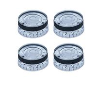 ROZILO 4 manopole per chitarra con bordo acrilico, manopole di controllo del volume del tono compatibili con chitarra elettrica Les Paul LP Style trasparente con nero