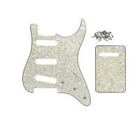 ROZILO Battipenna per chitarra elettrica SSS a 11 fori, piastra posteriore per tremolo Trem cover con viti per 3 pickup single coil, perla invecchiata