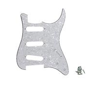 ROZILO Battipenna SSS Stratocaster senza foro per vite per chitarra, piastra antigraffio personalizzata per Fender Strat Squier Chitarra Parte Bianco Perla