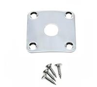 ROZILO Piastra per jack cromata per chitarra quadrata con fondo curvo in metallo, ricambio per chitarre Les Paul LP