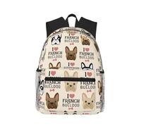 Rozmiar uniwersalny - Zaino da viaggio con cane francese, leggero, con protezione dall'acqua, per università, lavoro, lavoro, nero, taglia unica, colore: nero, Nero , Rozmiar uniwersalny