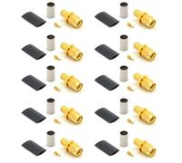 RP-SMA Maschio connettore a crimpare tipo per cavo coassiale LMR240 LMR-240 RG59U RG8X RG-8X placcato oro (confezione da 10)