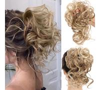 RPAEOY 2 Pezzi Chignon Finto per Capelli Elastici Chignon Finto Sintetica Ondulato Coda di Cavallo Pezzo di Capelli Spessi Updo per Donne Ragazze(Marrone chiaro)
