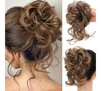 RPAEOY 2 Pezzi Chignon Finto per Capelli Elastici Chignon Finto Sintetica Ondulato Coda di Cavallo Pezzo di Capelli Spessi Updo per Donne Ragazze(Marrone scuro)