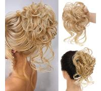 RPAEOY 2 Pezzi Chignon Finto per Capelli Elastici Chignon Finto Sintetica Ondulato Coda di Cavallo Pezzo di Capelli Spessi Updo per Donne Ragazze(Dorato)