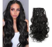 RPAEOY 7 Pezzi Set Extension Capelli Clip Ricci Lunghi 20 Pollici Ondulati Mossi Naturali Volumizzanti