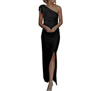 RPAEOY Abito Monospalla Donna Elegante Vestito Estivi Asimmetrico con Fiocco Abiti da Cerimonia Cocktail Lungo con Spacco Vestiti Eleganti da Sera Formale Matrimonio Festa