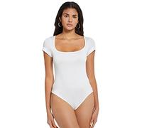 RPAEOY Body Donna Maniche Corte Colletto Quadrato Elegante Intimo Aderente Pagliaccetto Elasticizzato Bodysuit Sexy Basic Tinta Unita Casuale Jumpsuits Tops (Bianco,S)
