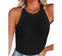 RPAEOY Canotte Donna Estive Tank Top Canotta Maglietta Racerback Costine Cotone Elegante T Shirt Estiva Abbigliamento Casual Magliette Senza Maniche Canottiera