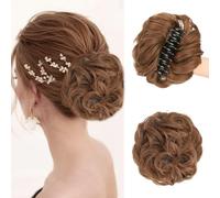 RPAEOY Chignon Messy Bun Posticcio Capelli Finti Elastico Clip Coda Capelli Ricci Sintetici Acconciatura Updo Voluminoso