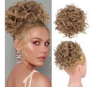 RPAEOY Coda Capelli Extension con Coulisse 10 Pollici Ondulati Ricci Posticci Sintetici Ondulati Coda Cavallo Extension per le Donna (Marrone chiaro)