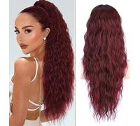 RPAEOY Coda Capelli Extension con Coulisse 26 Pollici Lunga Ondulati Ricci Posticci Sintetici Ondulati Coda Cavallo Extension Posticci Extension Capelli per le Donna (#1)