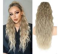 RPAEOY Coda Capelli Extension con Coulisse 26 Pollici Lunga Ondulati Ricci Posticci Sintetici Ondulati Coda Cavallo Extension Posticci Extension Capelli per le Donna (#4)