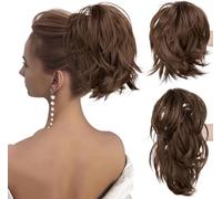 RPAEOY Coda Corta Riccio Clip Crochet Capelli Sintetici Estensione Posticcio Acconciatura Chignon Messy