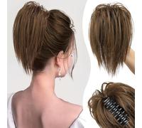 RPAEOY Coda di Cavallo Corta Liscia con Clip Artiglio Posticcio Capelli Sintetici Naturale Estensione Coda Dritta Accessorio Acconciatura Donna