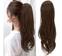 RPAEOY Coda di Cavallo Ondulata con Cordoncino Regolabile Posticcio Capelli Lunghi Ricci Naturale Estensione Capelli