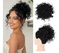 Rpaeoy Coda Di Cavallo Riccia Sintetica Extension Capelli Finti Chignon Elastico Posticcio Morbido Parrucca Elegante Accessorio Per Capelli Naturale Nero Voluminoso Facile Da Indossare(Negro)