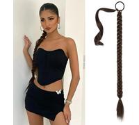 RPAEOY Coda di Cavallo Treccia Sintetica con Elastico Extension Capelli Lunghi Intrecciati Posticcio per Acconciature Eleganti