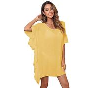 RPAEOY Copricostume Donna Mare Camicia Chiffon Vestito Spiaggia Copricostumi Asimmetrico Bikini Cover up Beachwear Traspirante Abito Estivo Elegante Sarong Copri Costume