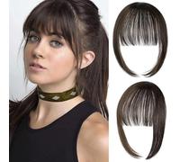 RPAEOY Frangia Clip Capelli Veri Frangetta Naturale Posticci Capelli Sintetici Ciuffo Frontale Sottile Invisibile
