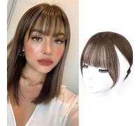 RPAEOY Frangia Clip Stile Francese Capelli Finti Naturali Posticci Frontali Sottili Leggeri Lisci