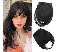 RPAEOY Frangia Finta Clip Capelli Veri Naturali Frangetta Liscia Frontale Posticci Capelli Sintetici Estensioni