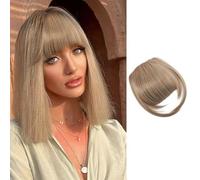 RPAEOY Frangia Finta Clip Capelli Veri Naturali Frangetta Liscia Frontale Posticci Capelli Sintetici Estensioni