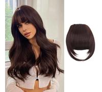 RPAEOY Frangia Finta Clip Capelli Veri Naturali Frangetta Liscia Frontale Posticci Capelli Sintetici Estensioni