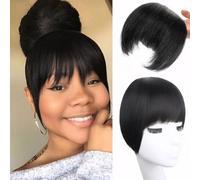 Rpaeoy Frangia Posticcia Nera In Fibra Sintetica Di Alta Qualità Extension Capelli Frangia Clip Parrucca Per Acconciatura Naturale Accessori Per Capelli