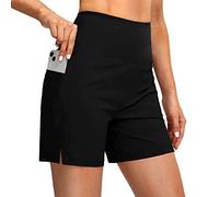 RPAEOY Pantaloncini da Bagno Donna con Tasche Vita Alta Costumi da Bagno Asciugatura Rapida Spiaggia Costume da Bagno Elastico Sportivi Pantaloni per Lo Yoga Jogging Piscina Spiaggia (Nero,S)