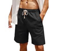 RPAEOY Pantaloncini Uomo Shorts con Coulisse Tasche Cotone Leggero Bermuda Taglie Forti Sportivi Estivi Passeggio Corsa (Nero,XL)