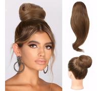 RPAEOY Parrucca per Donna Sintetica Coda di Cavallo Riccia Parrucchino Resistente al Calore Clip Parrucche con Coulisse per Uso Quotidiano Partito(Marrone Chiaro)