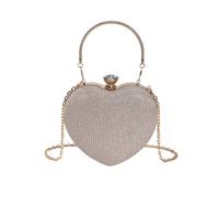 RPAEOY Pochette Donna a Cuore Elegante Glitter Mini Borsa da Cocktail con Catena Crossbody Busta a Tracolla per Matrimonio Sposa Cocktail Festa Oro