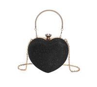 RPAEOY Pochette Donna Elegante a Cuore Clutch Bag Borsa Cerimonia Tracolla Catena Borsetta Sera Cristallo Strass Borse Eleganti