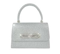 RPAEOY Pochette Donna Elegante Papillon Brillantinata Clutch Borsa Catena Borsetta Borsa a Tracolla Piccola Festa Borsetta per Cocktail Festa Cerimonia Matrimonio Argento