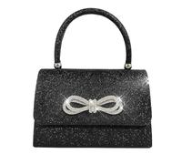 RPAEOY Pochette Donna Elegante Papillon Brillantinata Clutch Borsa Catena Borsetta Borsa a Tracolla Piccola Festa Borsetta per Cocktail Festa Cerimonia Matrimonio Nero