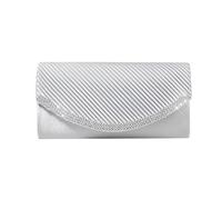 RPAEOY Pochette Donna Glitterata Strass Impreziosito Diamanti Sera Clutch Satin Catena Borsa Chiavistello Metallico Catena Rimovibile Eleganti Cerimonia Matrimonio Compleanno Festa Nuziale (Argento)