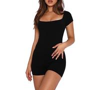 RPAEOY Tuta Donna Estiva Corta Jumpsuit Aderente Maniche Corte Tutina Sportiva Elegante Completo Corte Tuta Intera Pantaloncini Body Tutine Estive Casual