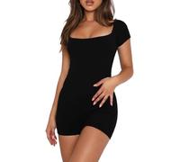 RPAEOY Tuta Donna Estiva Corta Jumpsuit Quadrato Completo Sportivo Tutina Aderente Elegante Tuta Intera Pantaloncini Tutine Corte Estive Body Jumpsuit Casual