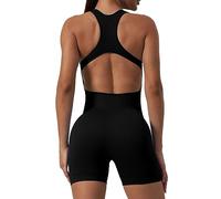 RPAEOY Tuta Donna Estiva Corta Jumpsuit Sportivo Racerback Tutina Intera Aderente Completo Corte Pantaloncini Tutine Elegante Tuta Aderente Sportiva Body