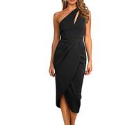 RPAEOY Vestito Donna Eleganti Ritagliato Senza Maniche Abito da Sera Lungo Vestito da Sposa Sexy Damigella d'Onore Cerimonia Cocktail Formale (Nero,M)