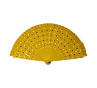 RPFROP Ventaglio alla moda flamenco spagnolo, in legno, elegante, vintage, motivo a pois, pieghevole, per feste in costume