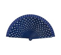 RPFROP Ventaglio alla moda flamenco spagnolo, in legno, elegante, vintage, motivo a pois, pieghevole, per feste in costume