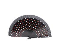 RPFROP Ventaglio alla moda flamenco spagnolo, in legno, elegante, vintage, motivo a pois, pieghevole, per feste in costume